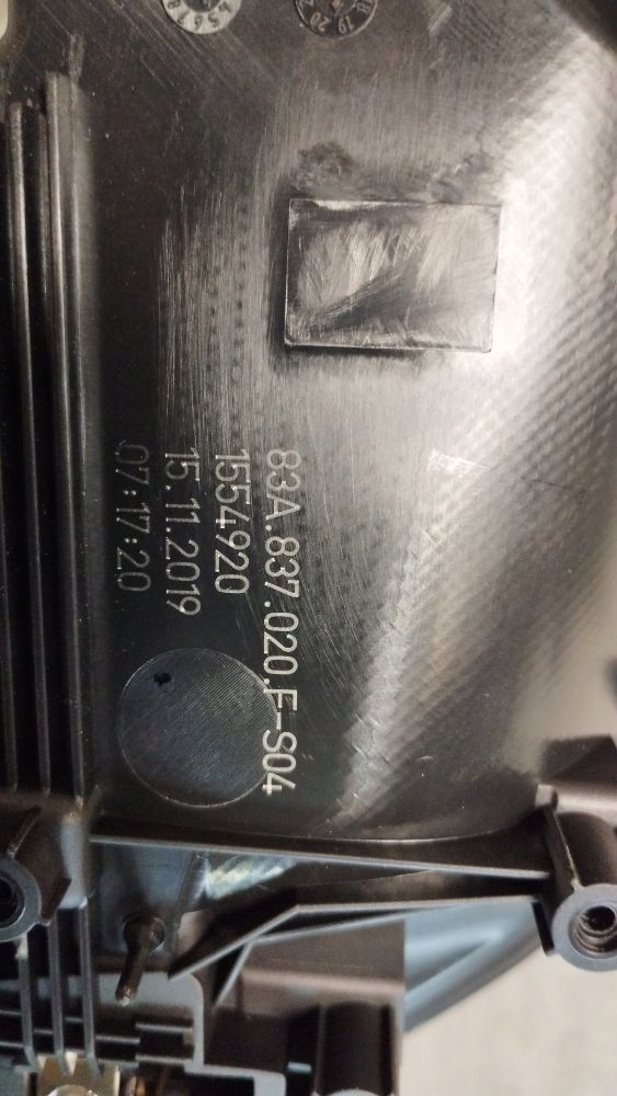 Audi Q3 F3 83A handle inner right rear part 83A837020F