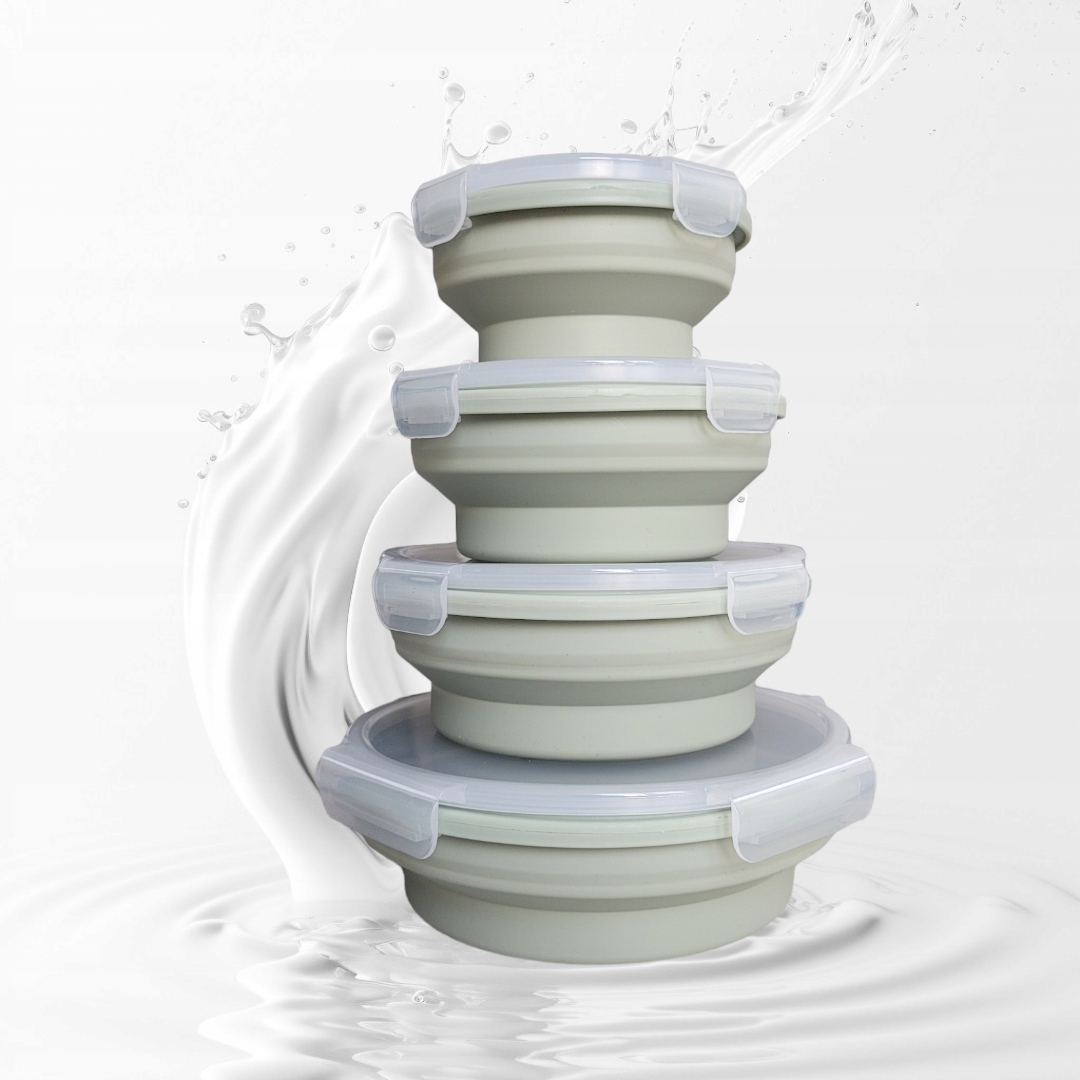 Zestaw pojemników na żywność Pojemnik silikonowy Lunch Box 4 różne