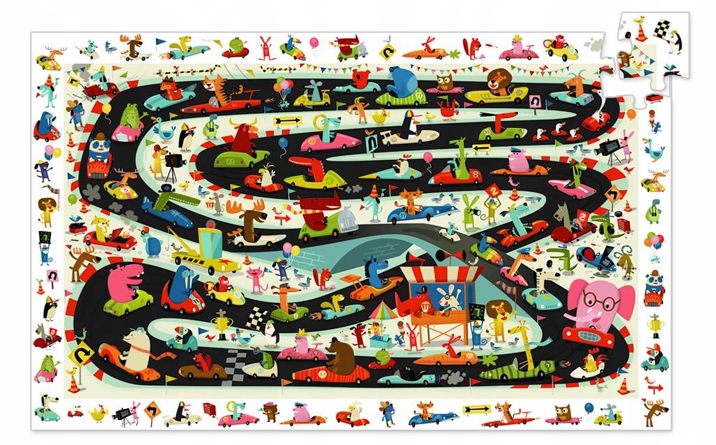 

Puzzle obserwacyjne Rajd Samochodowy 54 el. Djeco