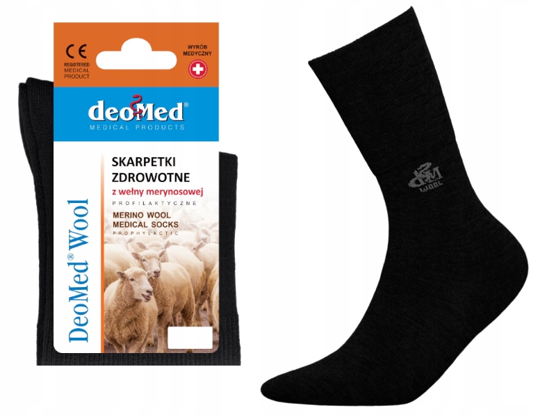 

DeoMed Wool wełna merynosa Bezuciskowe czarne 3538