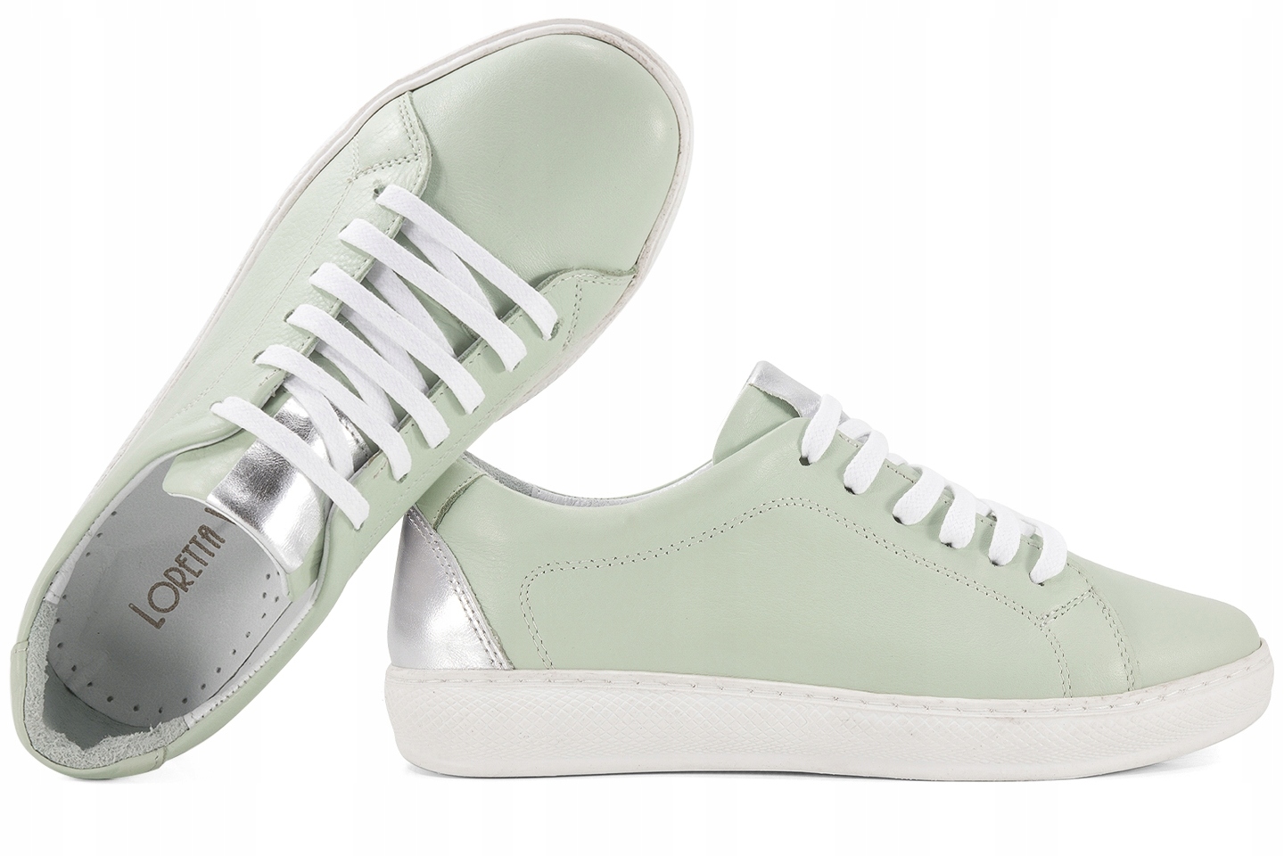 Loretta Vitale Z-01 Dámské Kožené Polobotky máta