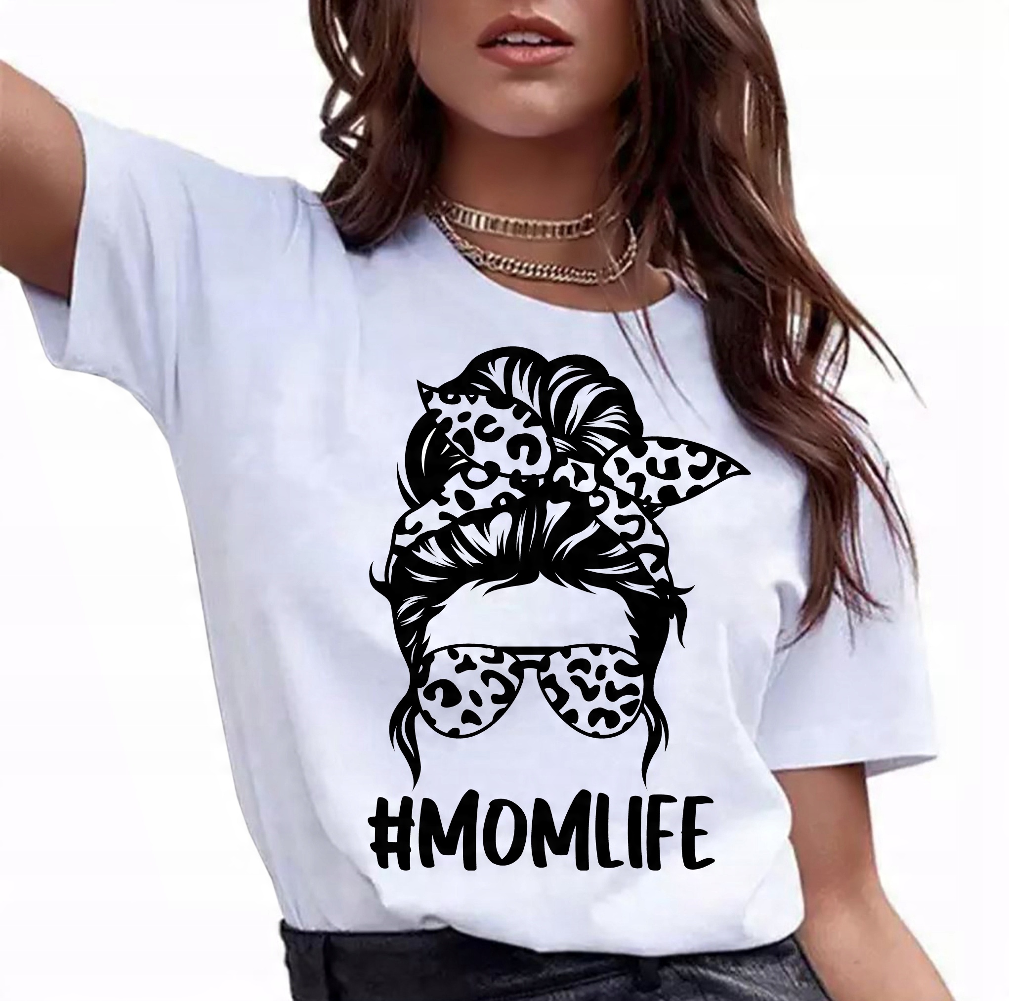 

T-shirt Koszulka damska nadruk Mom Life M