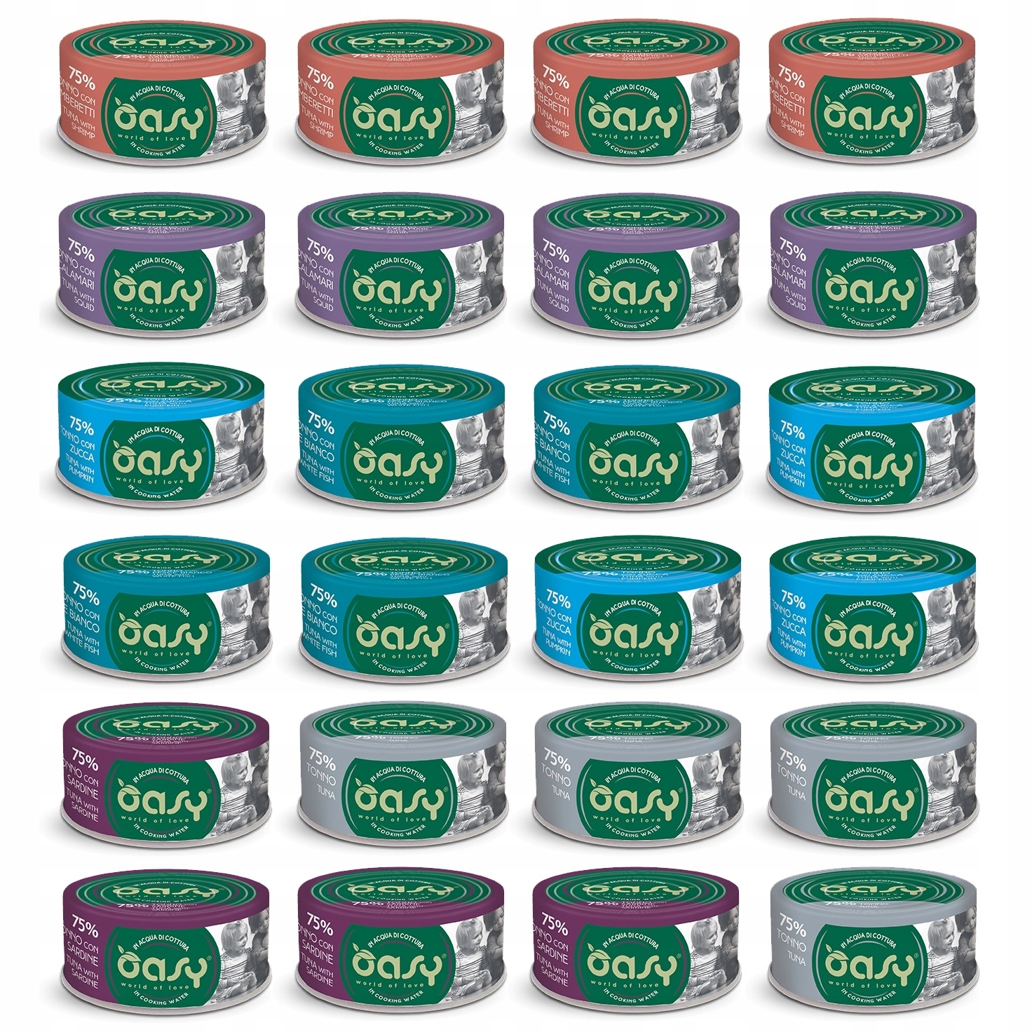 Oasy More Love Mokra Karma Dla Kota MIX Smaków Z Tuńczykiem W Puszce 24x70g