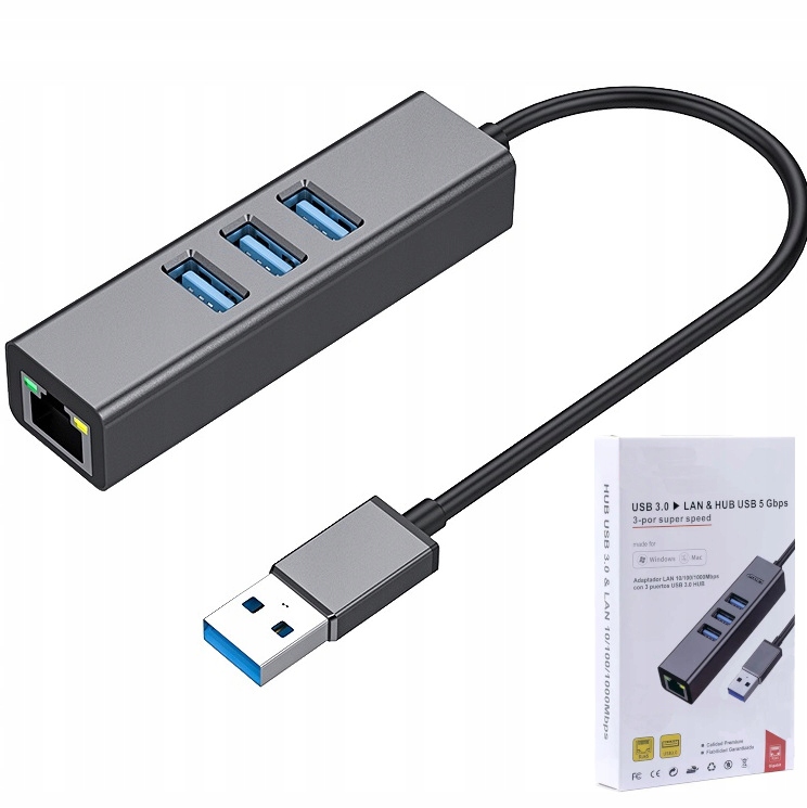 

Karta Sieciowa Hub Usb 3.0 Gigabit Lan 1GB/s RJ45