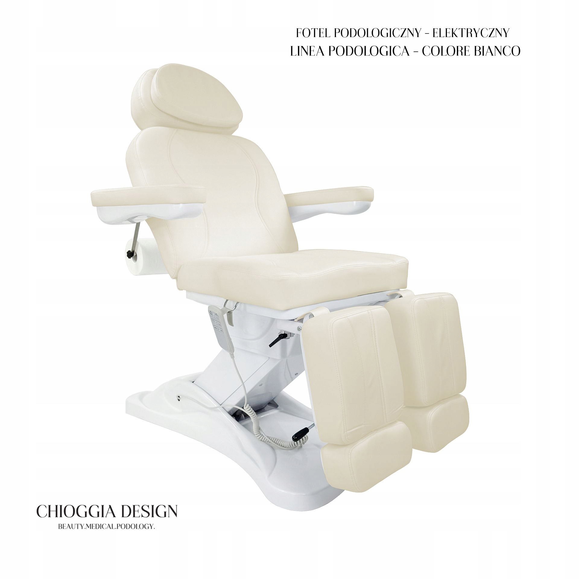 Chioggia Design Kosmetické podologické křeslo Elektrické Podologica Bílé