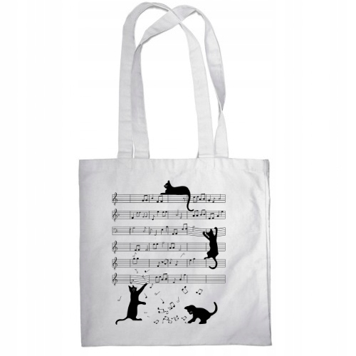 TORBA BAWEŁNA KOTKI NUTY