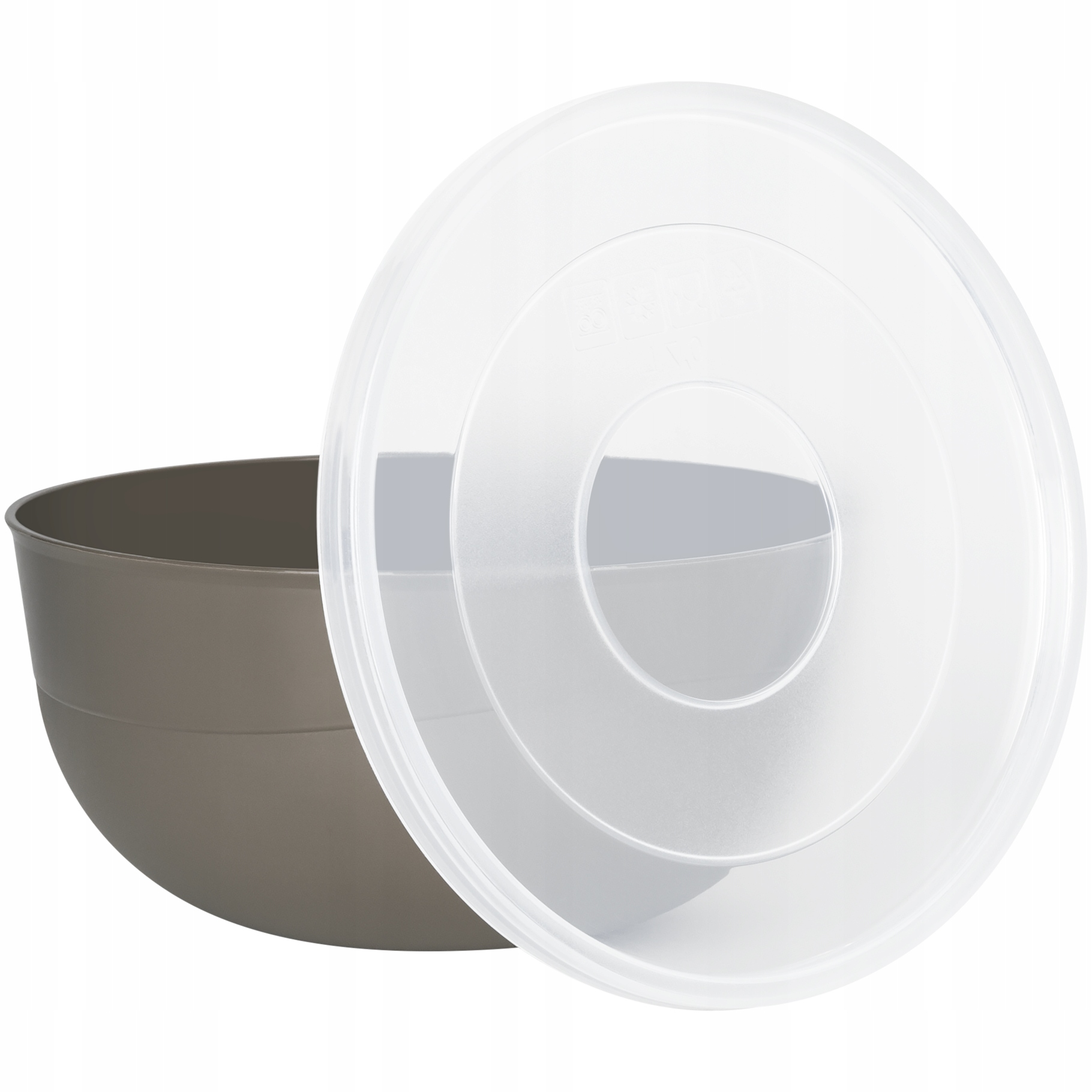 MISECZKA MISKA KUCHENNA PLASTIKOWA DO ŻYWNOŚCI Z POKRYWKĄ 0,7L 14CM BRĄZOWA Materiał plastik