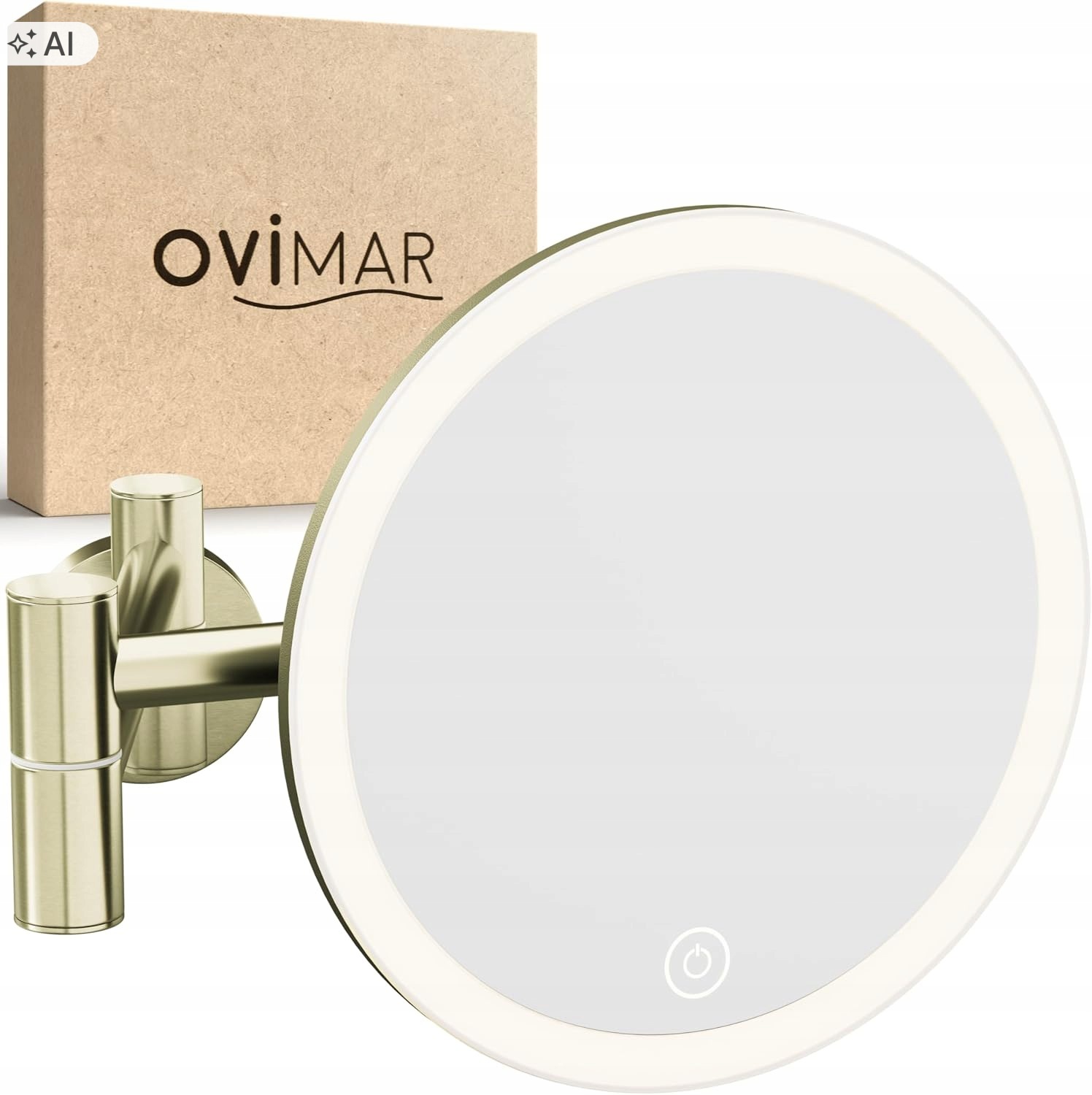Lusterko Led 5x Ładowalne Ścienne Złote Blavand Gold Ovimar
