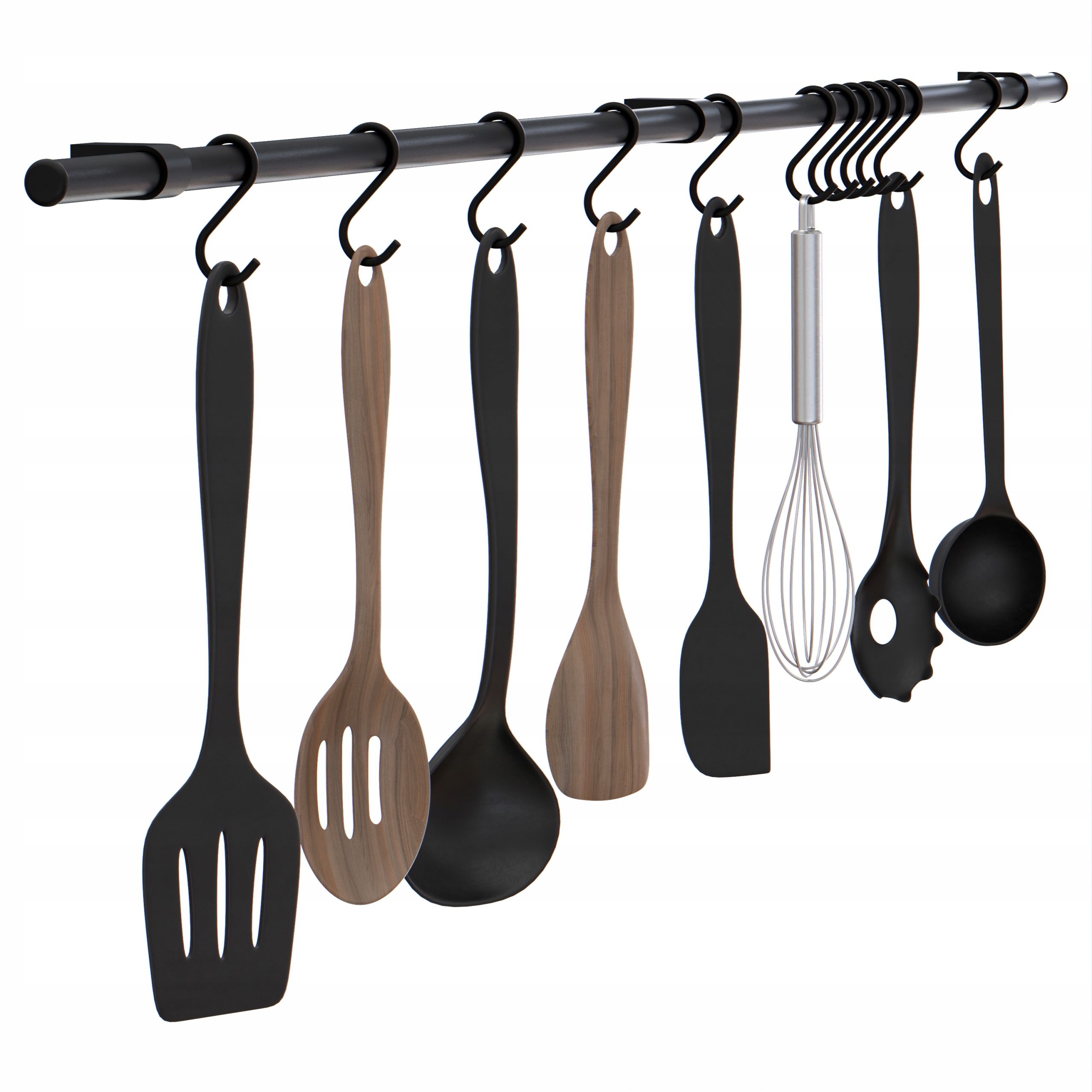 Kuchyňský Reling Věšák Na Stěnu S Háčky 100 cm Strukturatwist