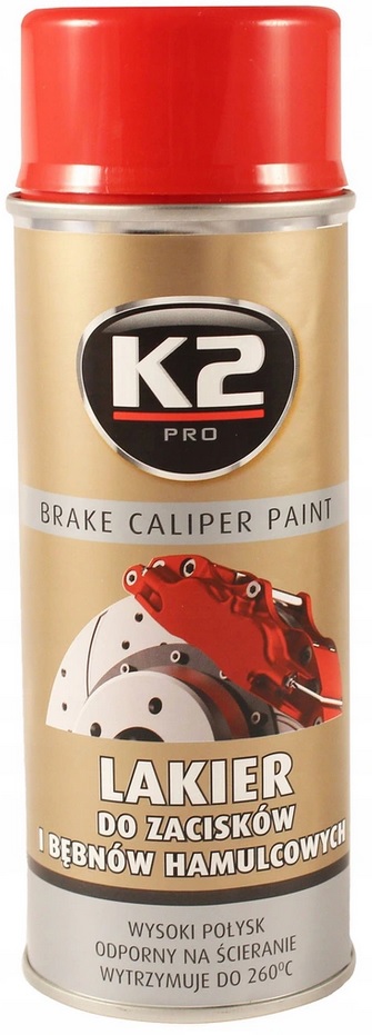 K2 Brake Caliper Lakier Farba Spray Do Zacisków Bębnów Hamulcowych Czerwony
