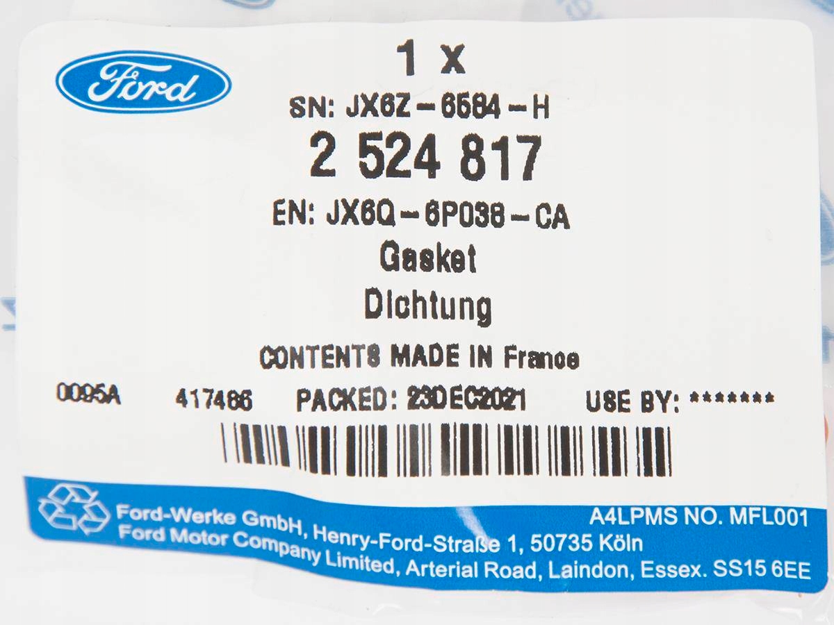 USZCZELKA POKRYWY ZAWORÓW 1.5 DURATORQ TDCI NEO Producent części Ford OE