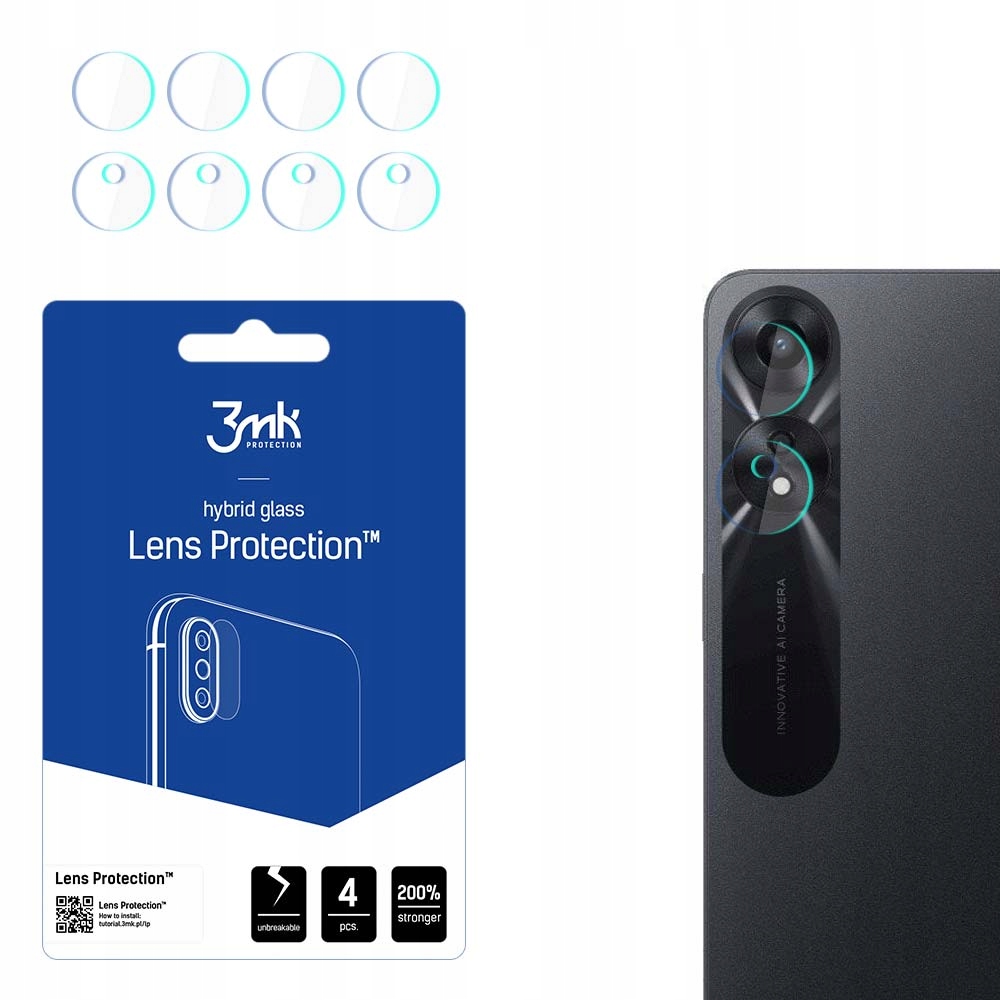 

4x Szkło na obiektyw Oppo A78 5G 3mk Lens Protect
