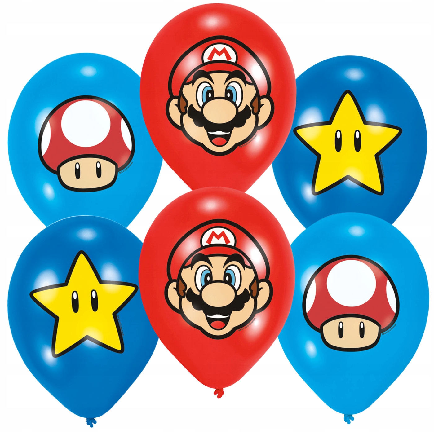 ЛАТЕКСНЫЕ ШАРЫ SUPER MARIO 27,5 СМ-6ШТ-6873