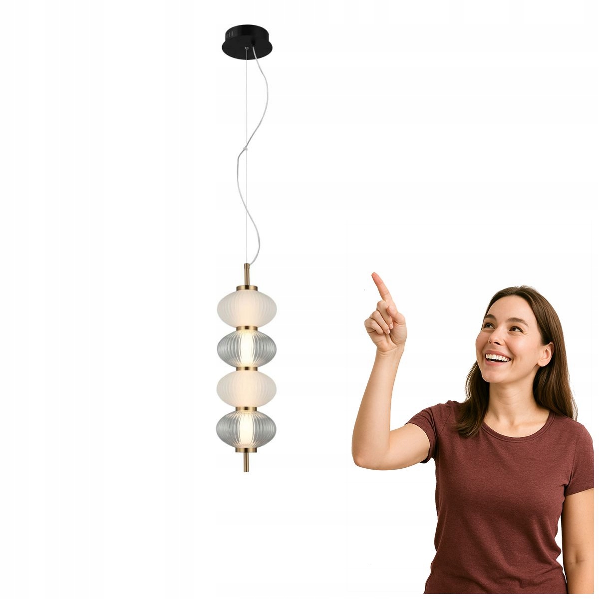 Závěsná Led lampa 16W Testa PND-84938-4V-BK Italux