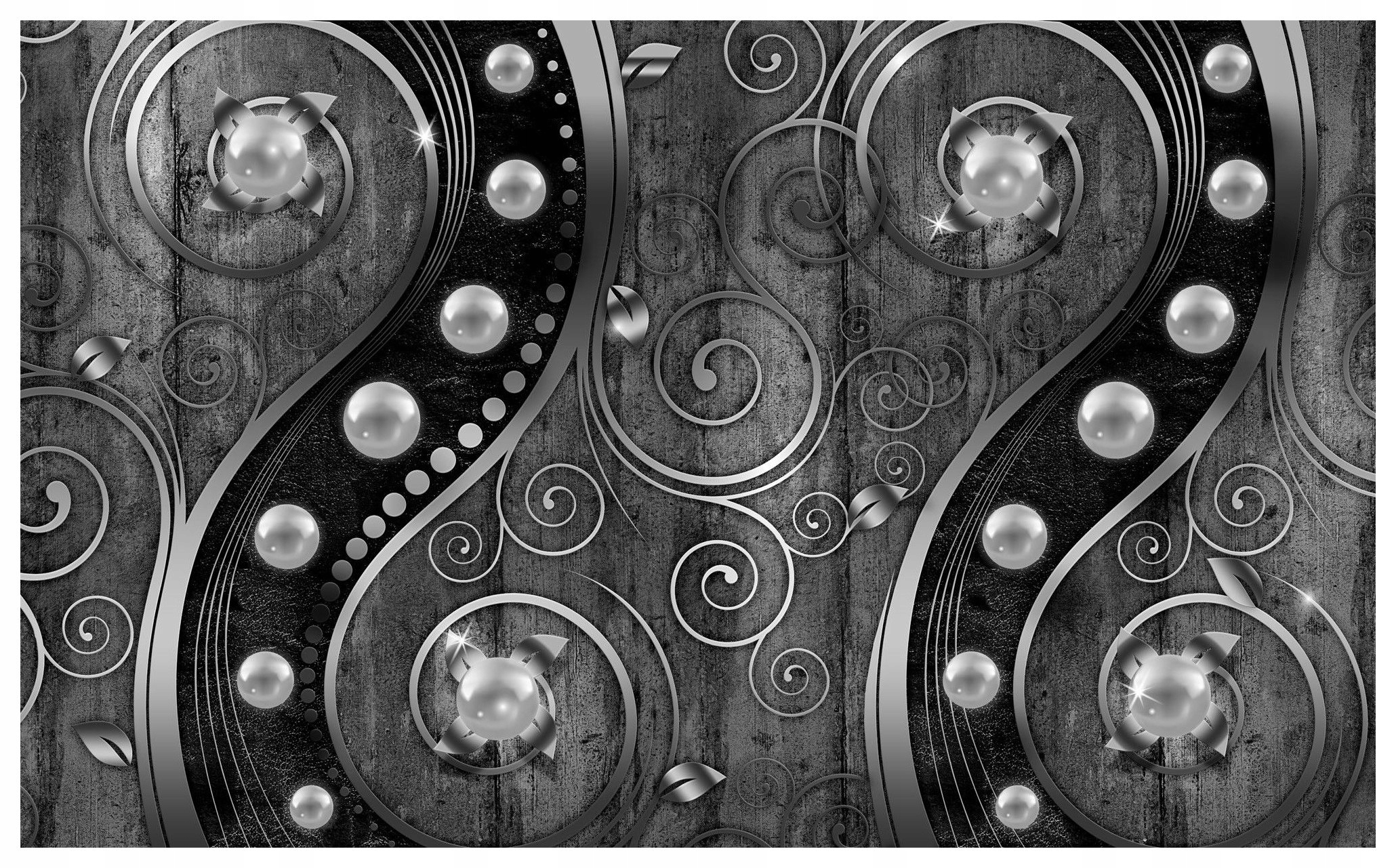 Fototapeta vlies Perlové vlny metalický lesk Art déco 350x250 lepidlo