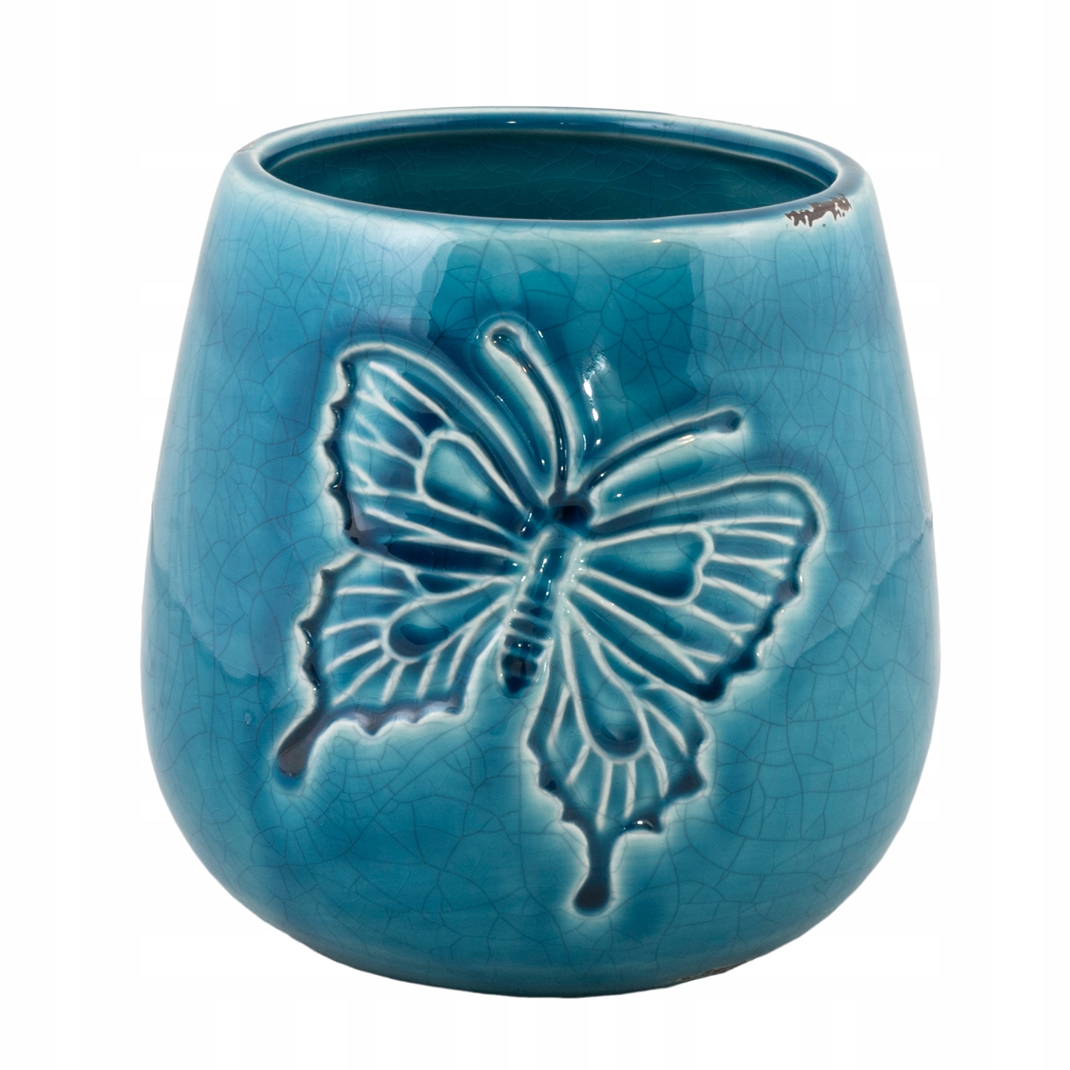 DONICZKA Z MOTYLEM ceramiczna niebieska śr. 12cm