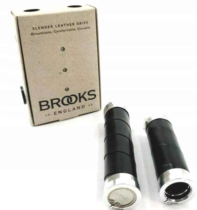 Chwyty rowerowe Brooks Slender Leather czarne 130 100 mm