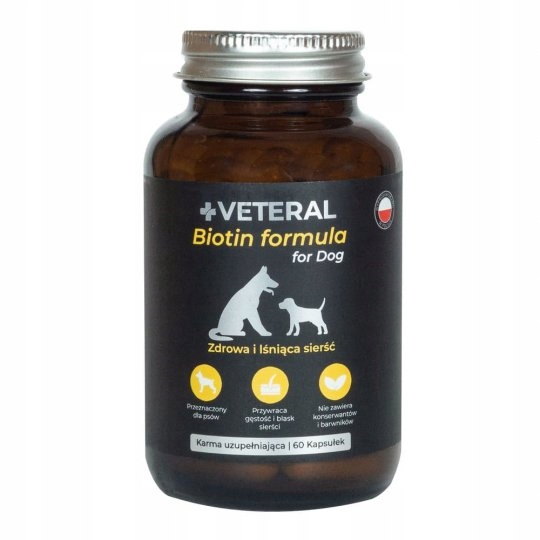 

Biotin Formula Dog 60 kaps. Veteral Skóra Sierść