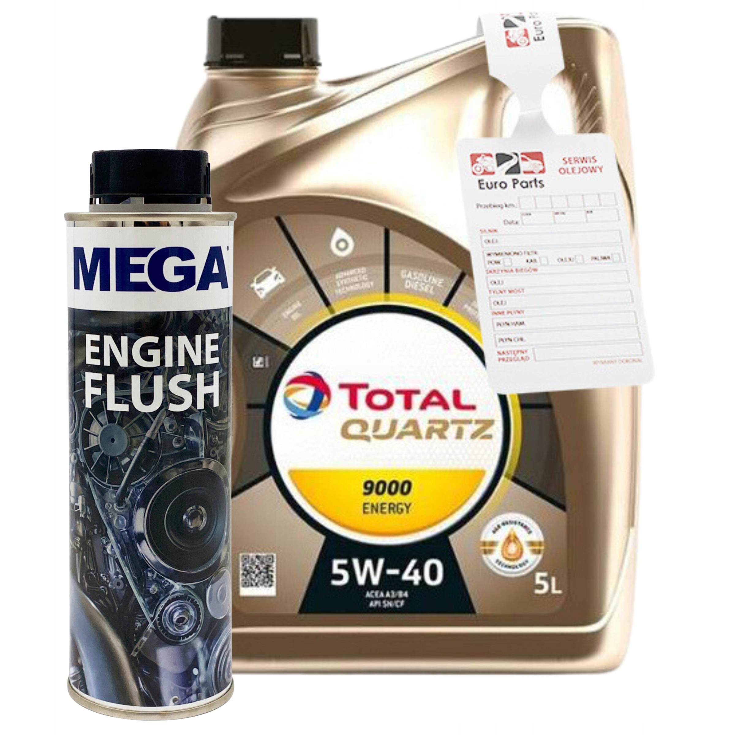 Motorový olej 5W40 TOTAL 9000 5l + preplach motora MEGA 300ml