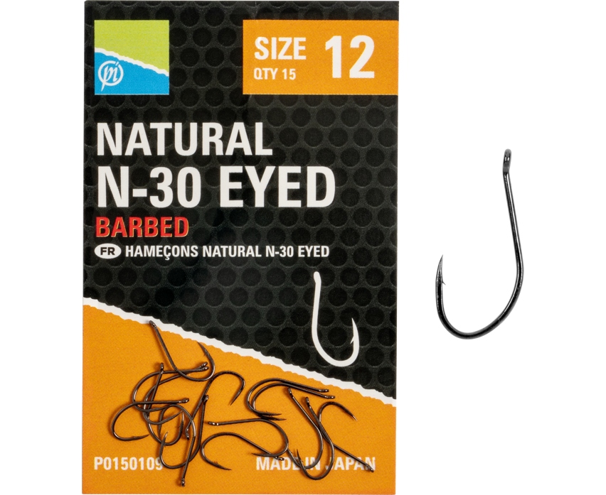 Preston Haczyki Natural N-30 Eyed Rozmiar 12 15 szt