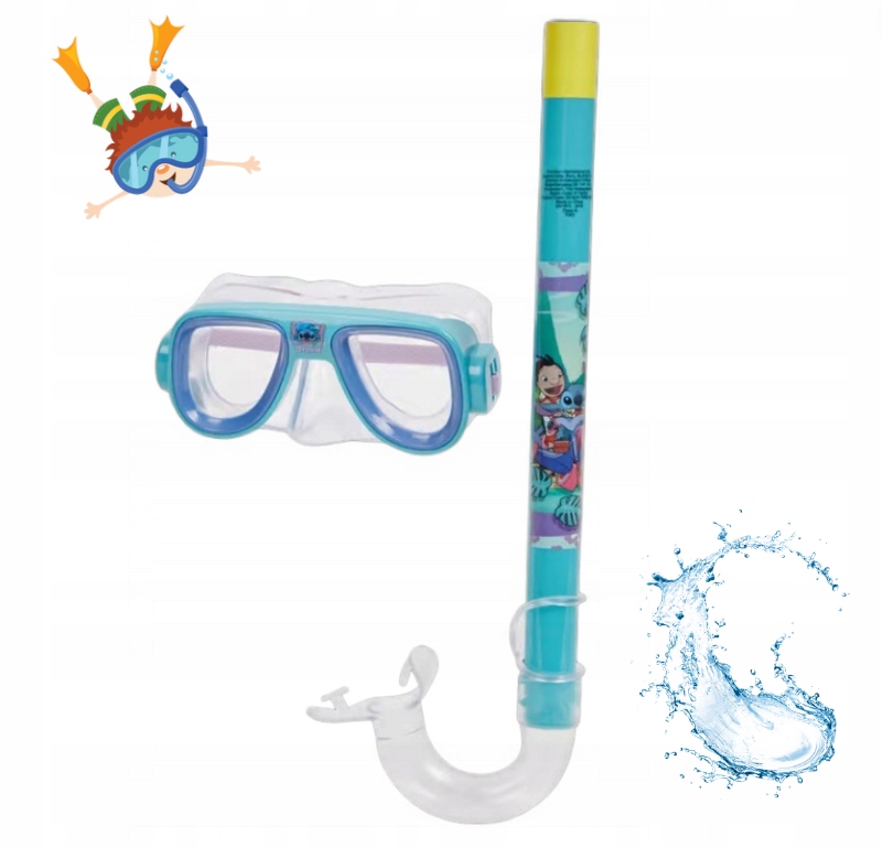 ZEASTAW DO NURKOWANIA SNORKELINGU DLA DZIECI OKULARKI I RURKA STITCH