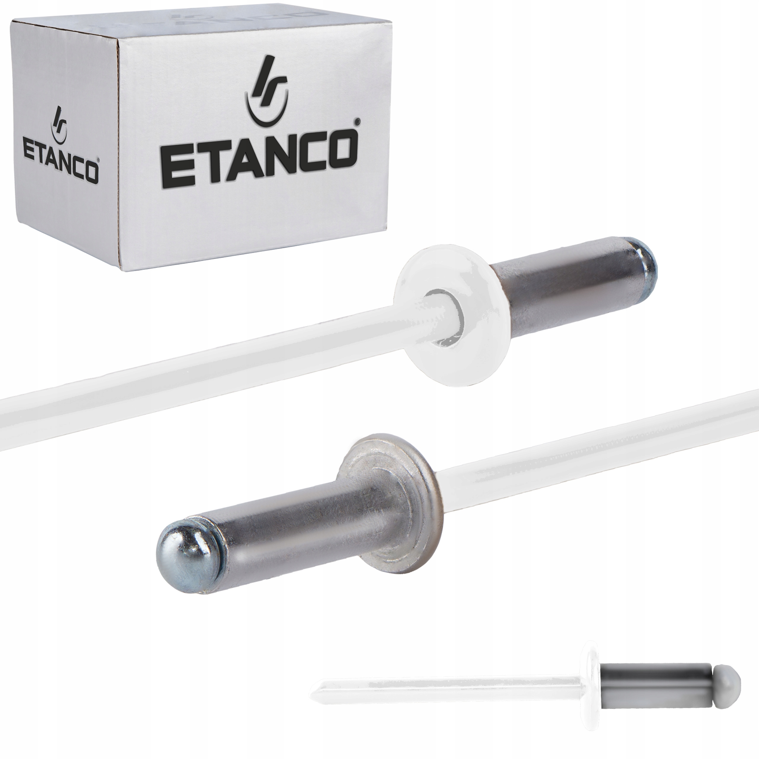 Nity aluminiowe zrywalne 4,8 x 12 mm Ral 9010 500 szt. Etanco