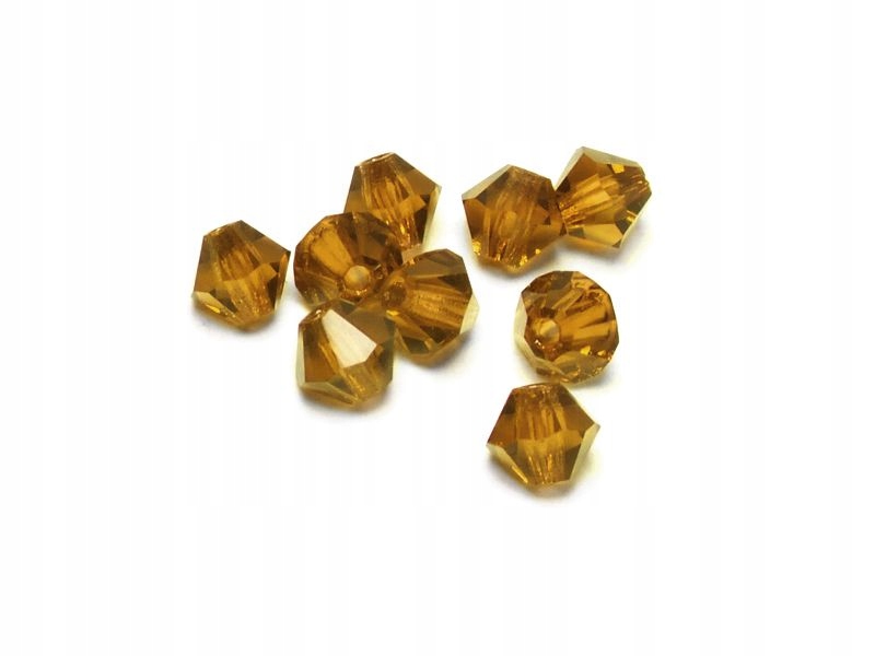 Bicone 3mm Smoky Topaz 12 sztuk