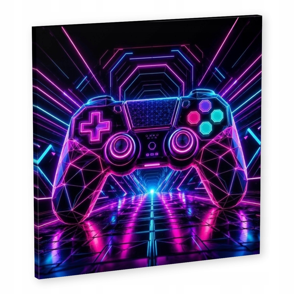 Obraz Na Plátně Canvas Gamer Hra Konzola Kontroler Neon Cyberpunk 60x60