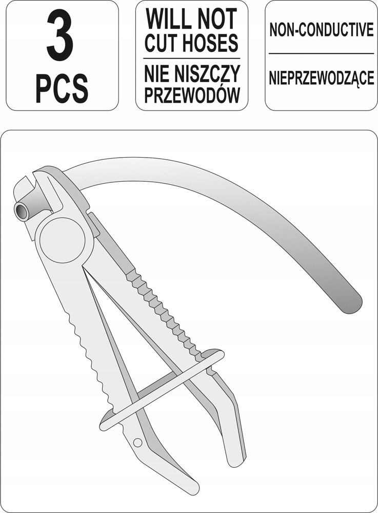 YATO - ZACISKI DO PRZEWODÓW Z CIECZĄ KOMPLET 3 SZT Kod producenta YT-0840