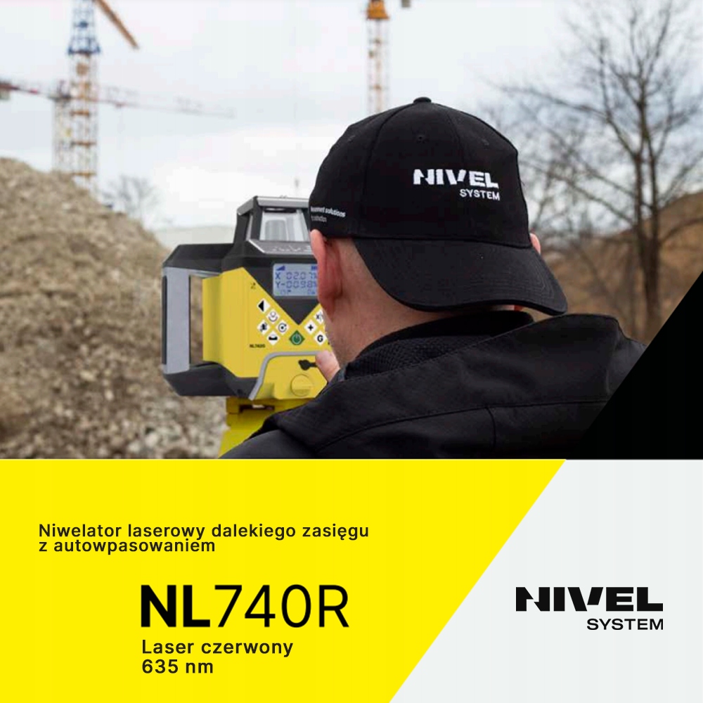 NIVEL SYSTEM NIWELATOR LASEROWY NL740R +SJJ32+LS24 Zasięg 700 m