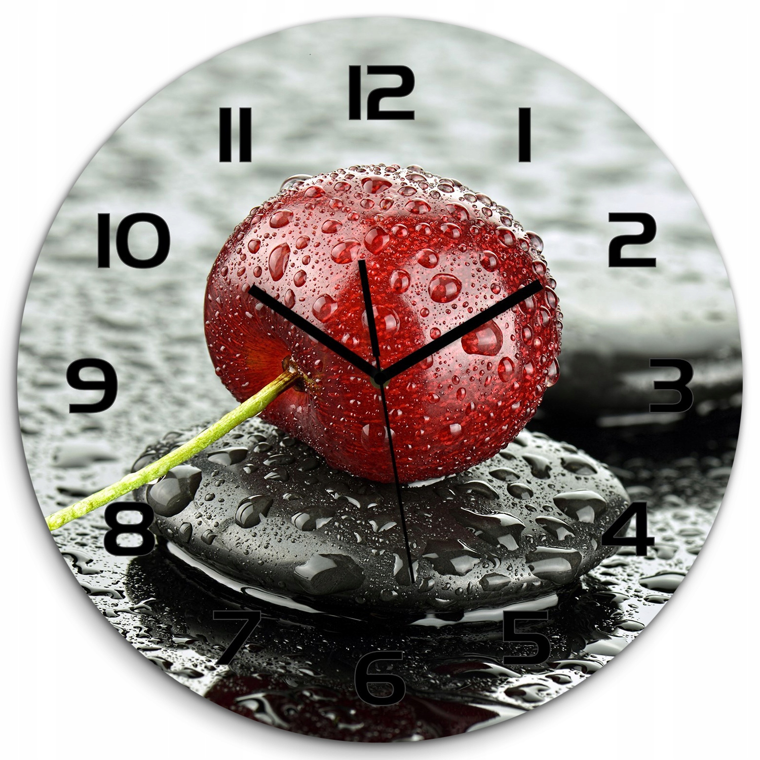 

Cichy szklany zegar Czereśnia w deszczu fi 60 cm