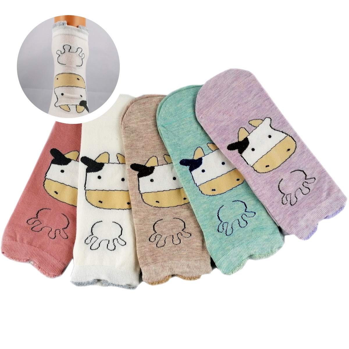 

5xBAWEŁNIANE Skarpety Stopki Damskie Premium Uszy