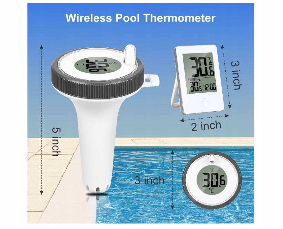 Promocja!|TERMOMETR BASENOWY PŁYWAJĄCY CYFROWY + STACJA POGODY IP67 CE Rodzaj cyfrowy