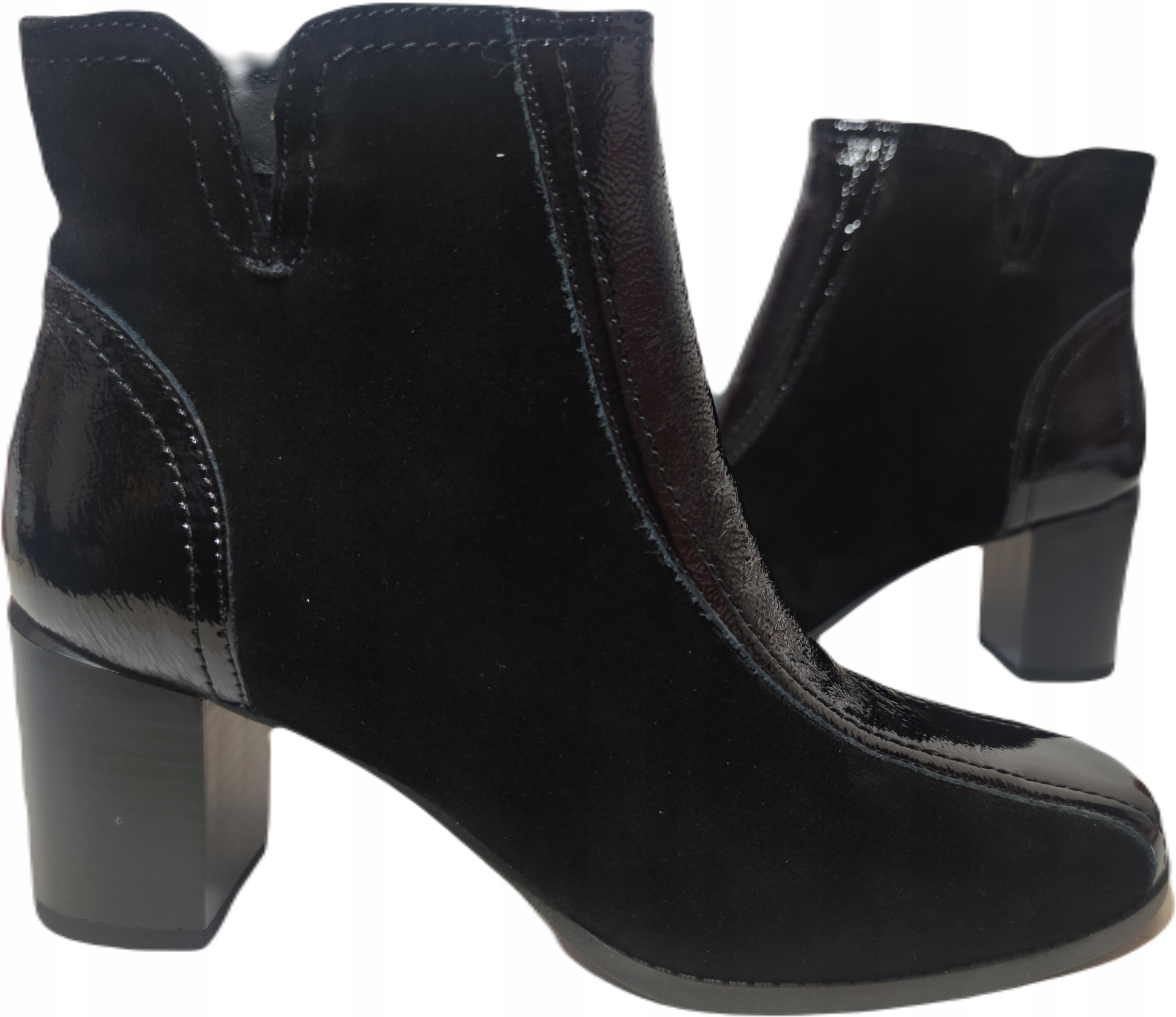 Semišové/lakované Dámské kotníkové boty Relaxshoes 353-013 černé vel. 41