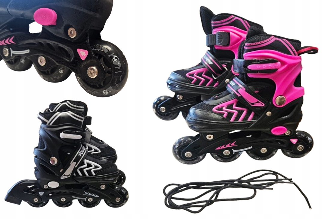 Kolečkové Brusle Nastavitelné 31-34 Silná Kaučuková Kola Imbus E2329 Emaj