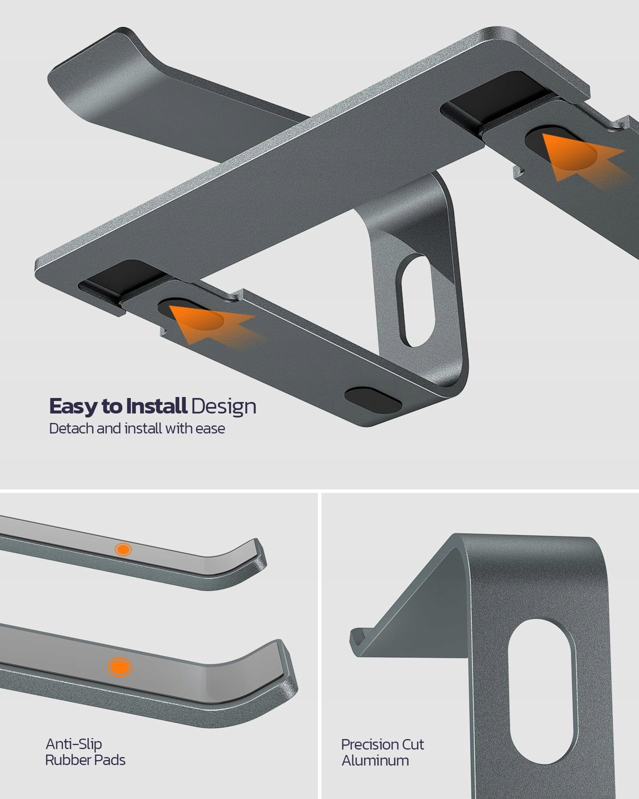 NULAXY ALUMINIOWY STOJAK NA LAPTOPA ERGONOMICZNY UCHWYT 10-16 CALI — miniatura 4