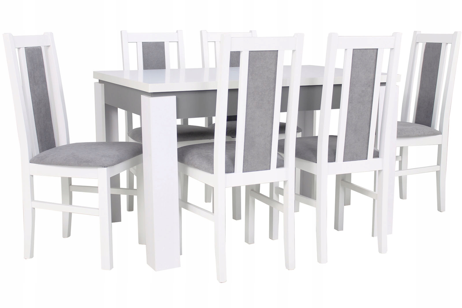 Zestaw Biały Rozsuwany stół 80x140/180 i 6 krzeseł