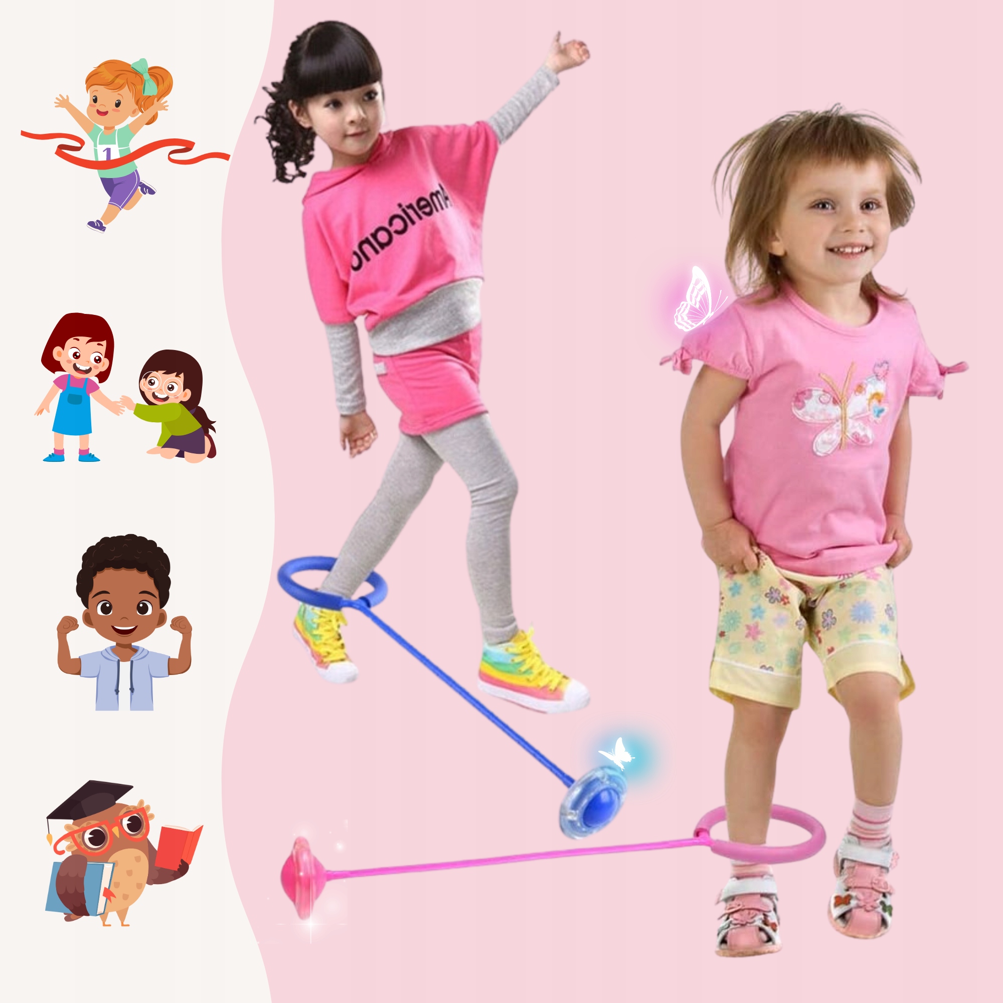 HULA HOP DLA DZIECI NA NOGĘ ŚWIECĄCE SKAKANKA SKIPPER LED ZABAWKA KOLOROWA Marka inna