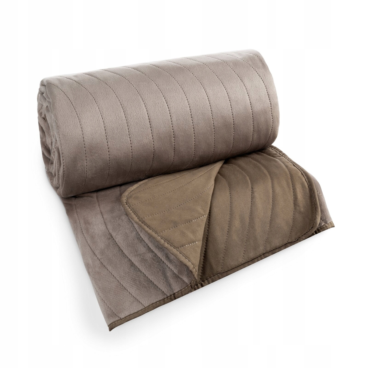 Přehoz na postel 200x220 prošívaná velurová kapa pléd Luiz10 béžová