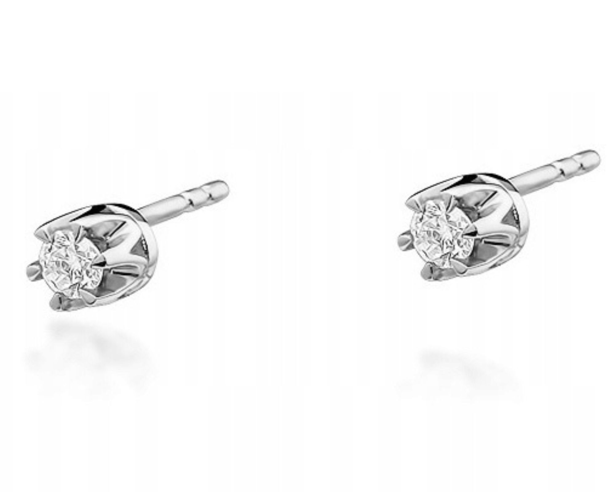 Bílé zlaté náušnice s brilianty 0,16 ct tyčinky
