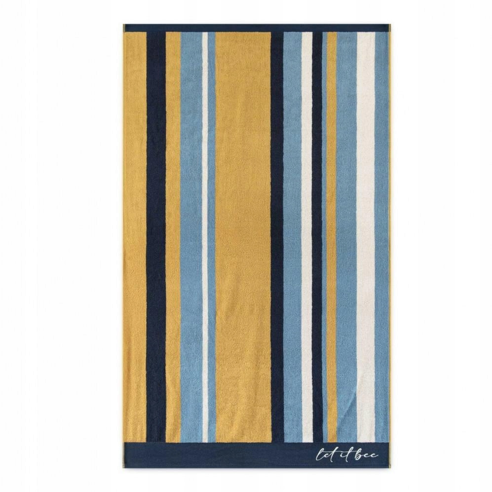 Plážový ručník 100x160 Let it Bee Rainbow modrý medový 380 g/m2 Zwoltex