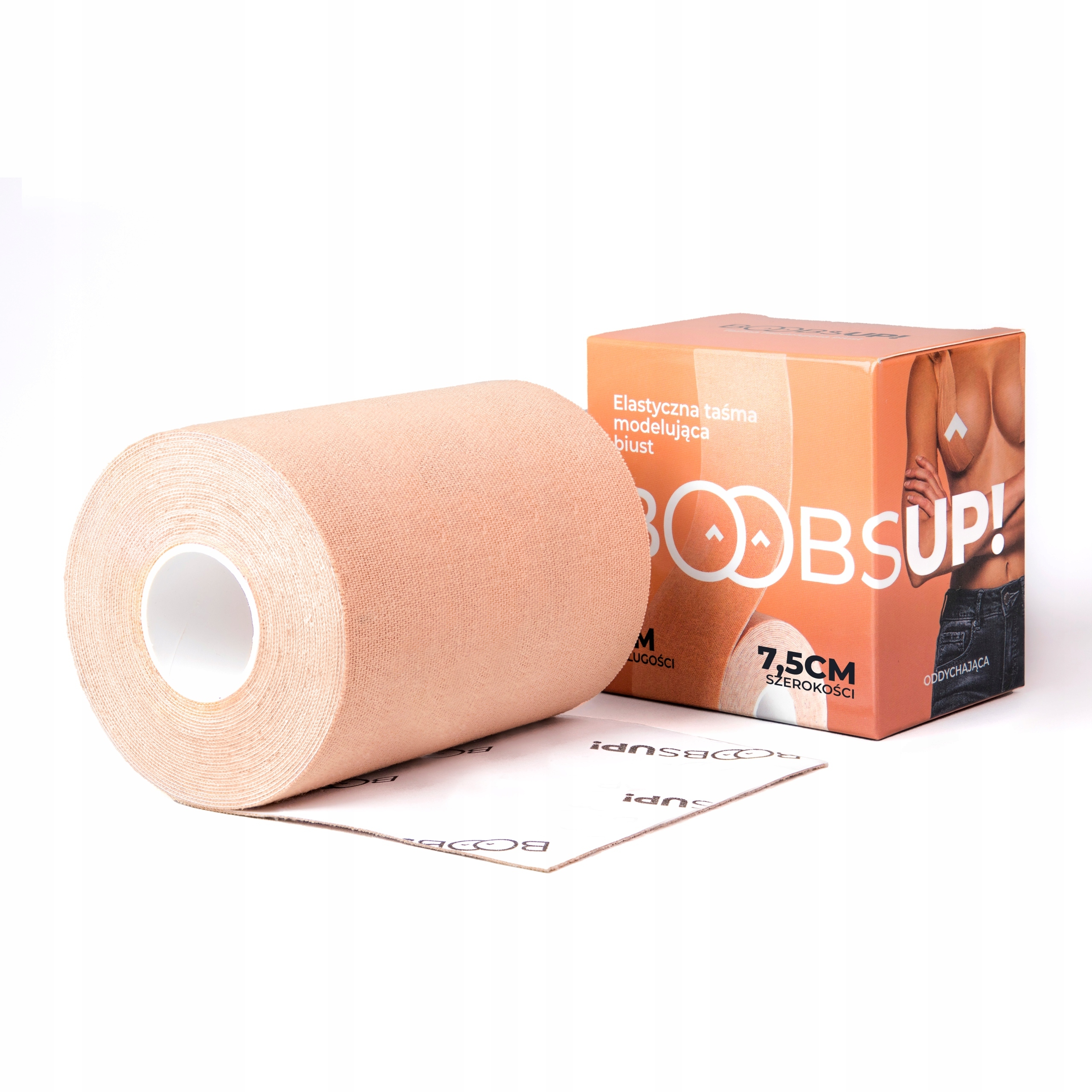 BOOBSUP ORYGINALNA TAŚMA MODELUJĄCA DO BIUSTU PIERSI 7,5 CM TAPING PIERSI Szerokość produktu 7.5 cm