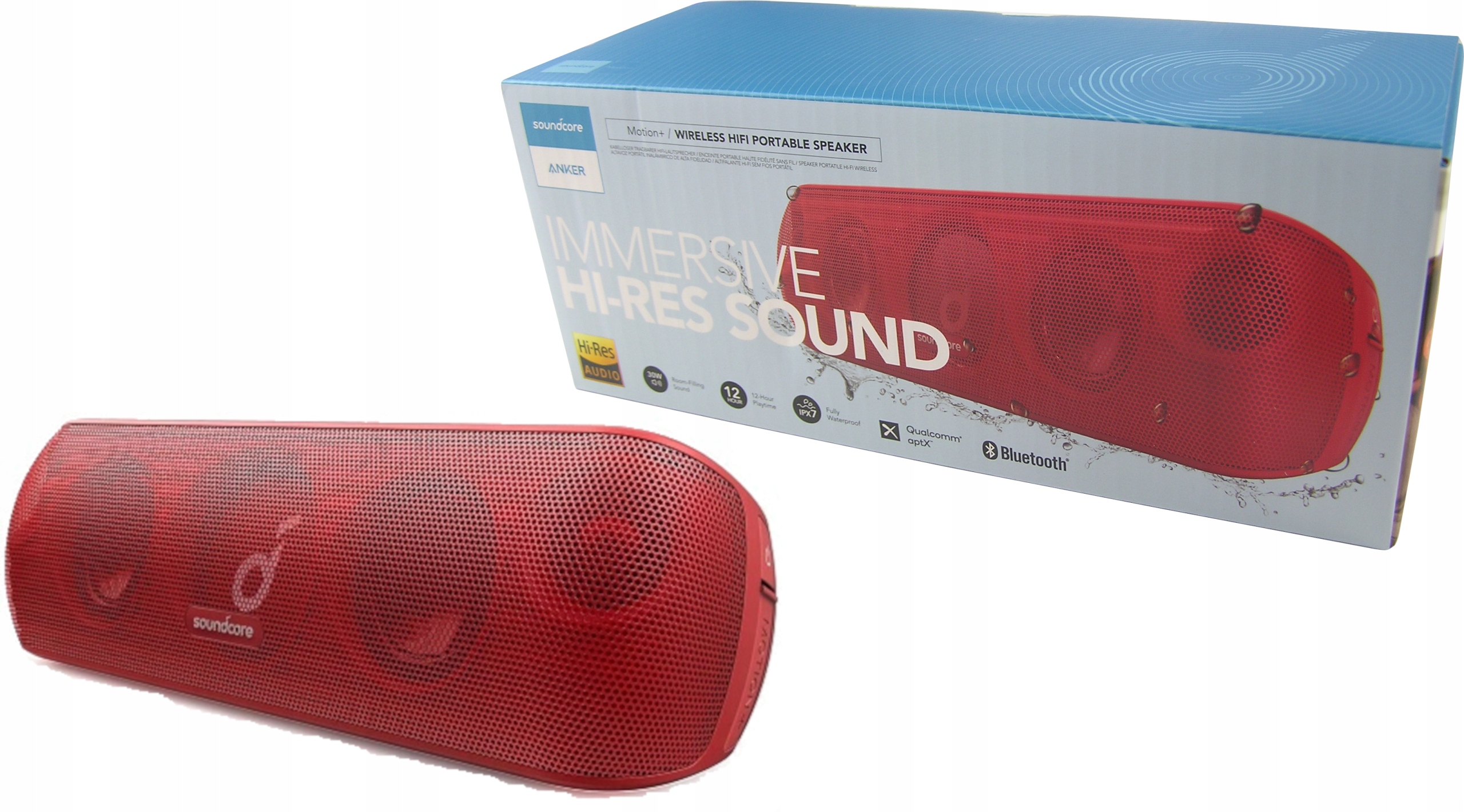 Głośnik Przenośny Anker Soundcore Motion+ Plus 30W IPX7 Red Czerwony