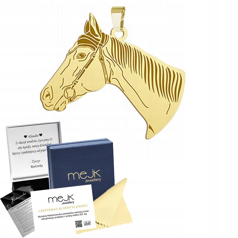 Zlatý přívěsek s koněm plným anglické krve 925 Dárek Šperky Gravírování