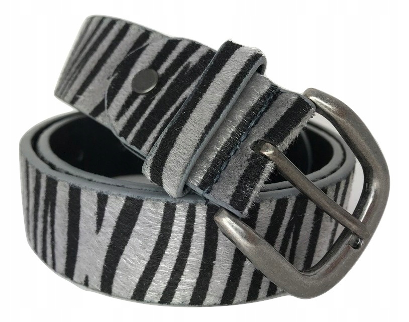 

Pasek Damski Zebra do spodni szary czarny szer.3,5