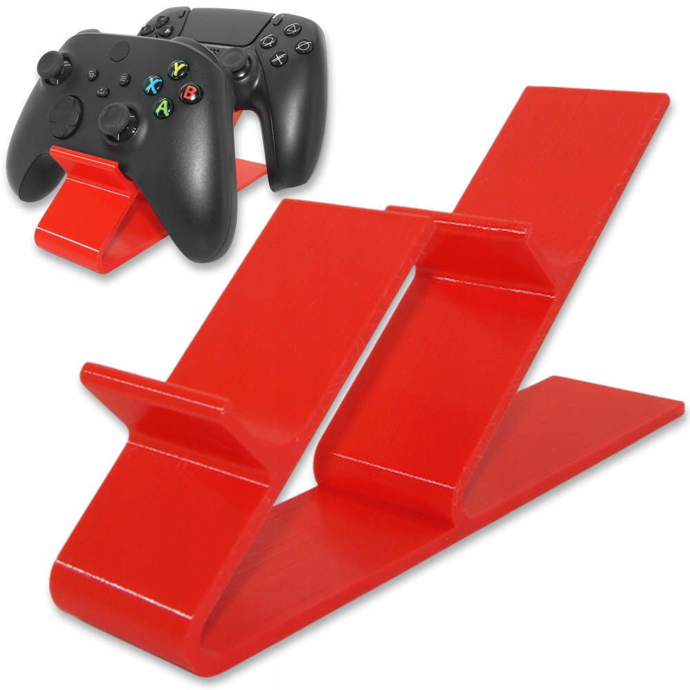 STOJAK UCHWYT PODSTAWKA PODWÓJNA NA DWA PADY PADA XBOX PS5 CZERWONY