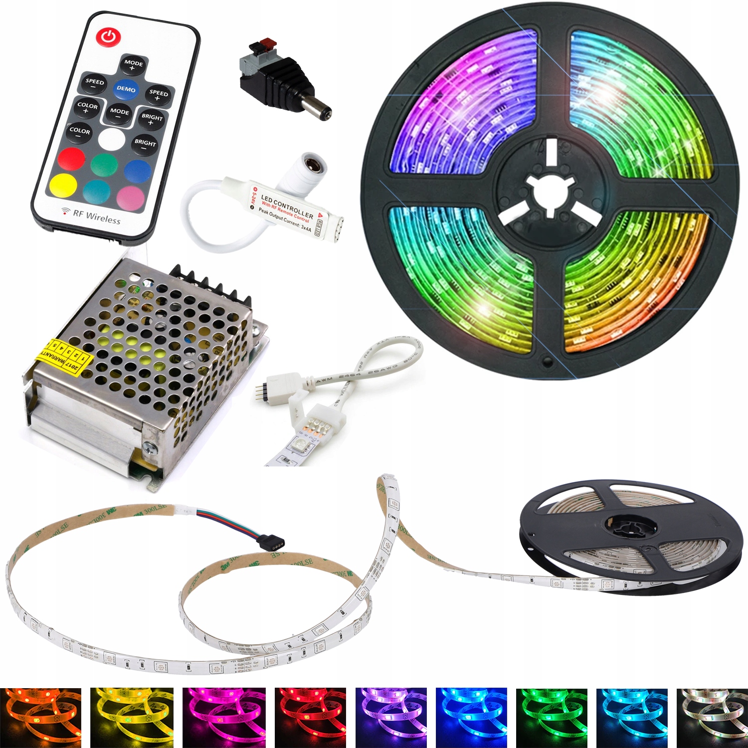 

Zestaw Taśma Led Rgb 5M IP65 Zasilacz 36W Pilot Rf
