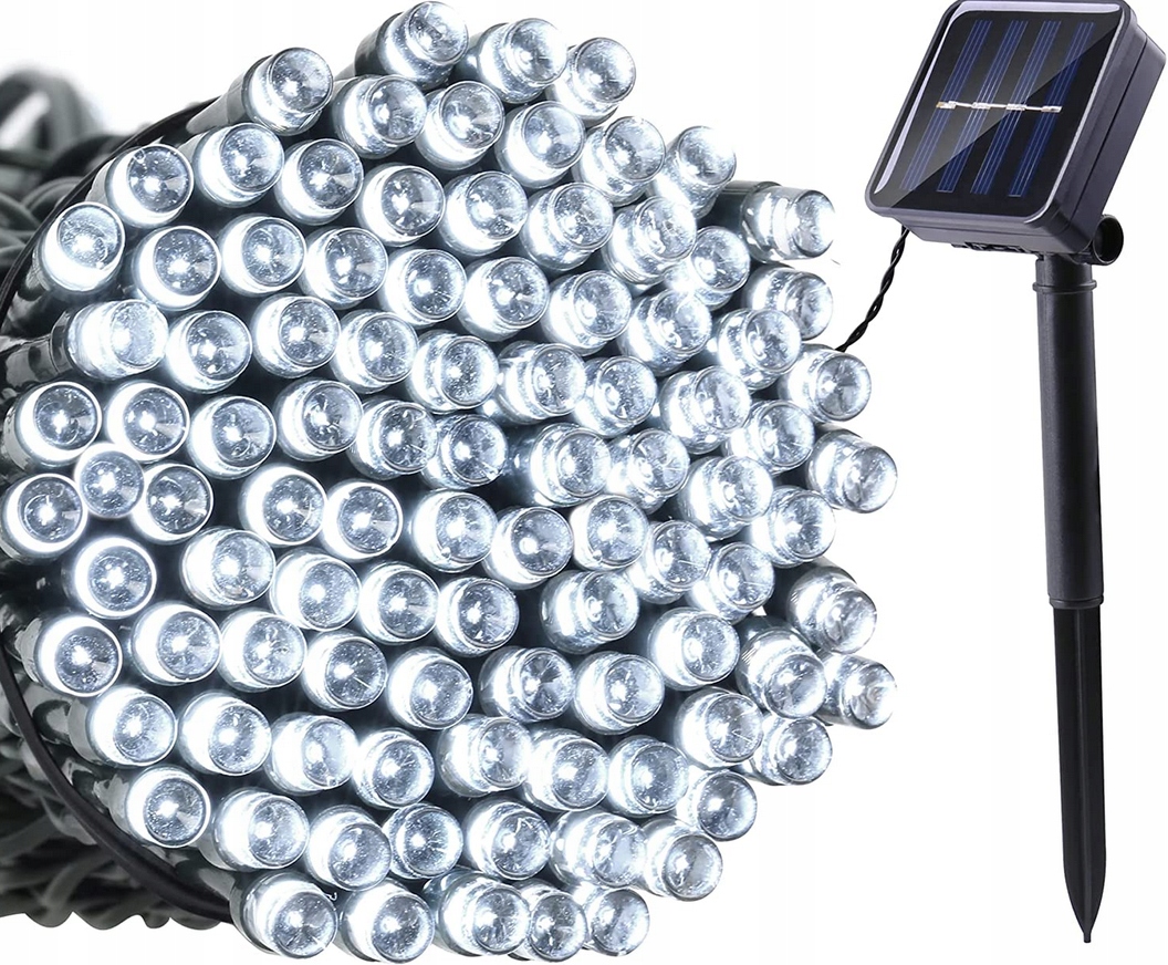 LAMPKI ZEWNĘTRZNE CHOINKOWE ŚWIĄTECZNE SOLARNE GIRLANDA 100 LED SOLAR Zastosowanie na zewnątrz