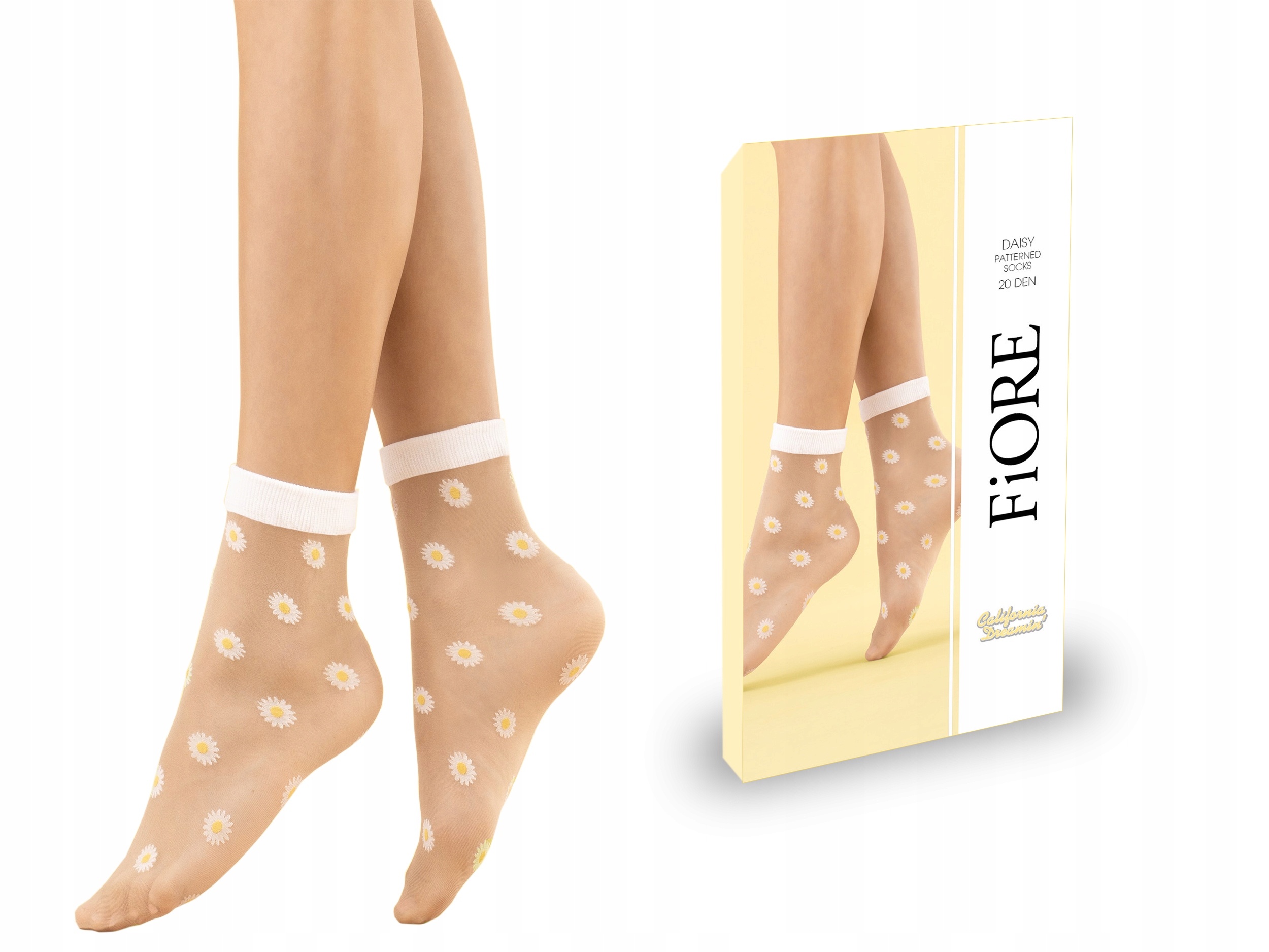 Fiore vzorované ponožky Daisy púdrový