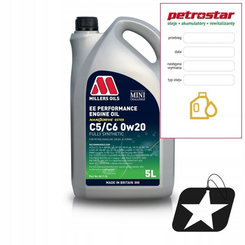 Millers Oils Ee Performance C5 C6 0W20 5L